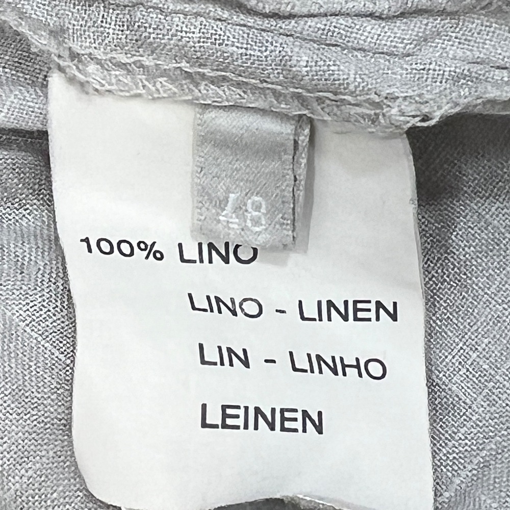 120% Lino Grey 100% Linen Tunic Blouse Braided Tie Waist IT 48 US‎ XL 0127915517 - Picture 5 of 8